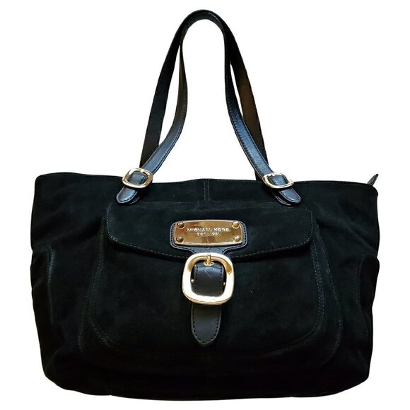 Michael Kors Black Suede Shoulder Bag, Michael Kors Tote, Shoulder Bag - Picture 1 of 5